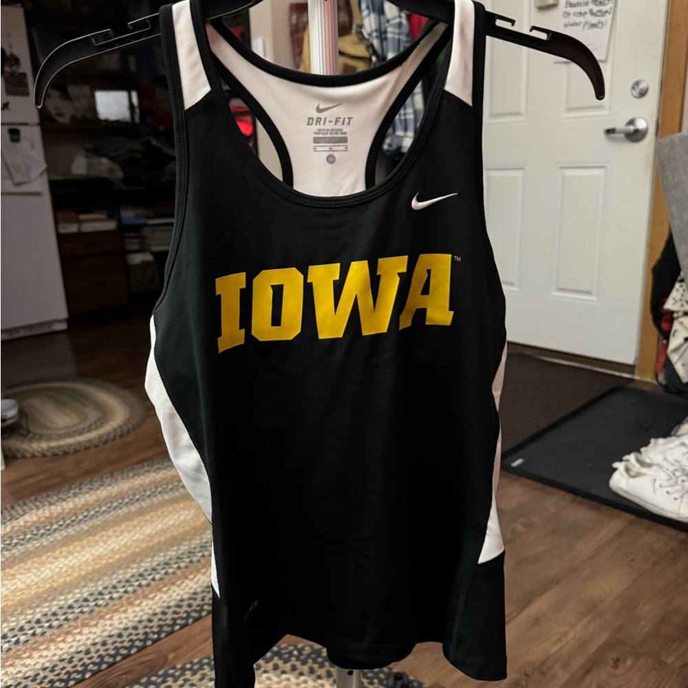 Nike Iowa Hawkeyes Black and Yellow athletic Tank Top